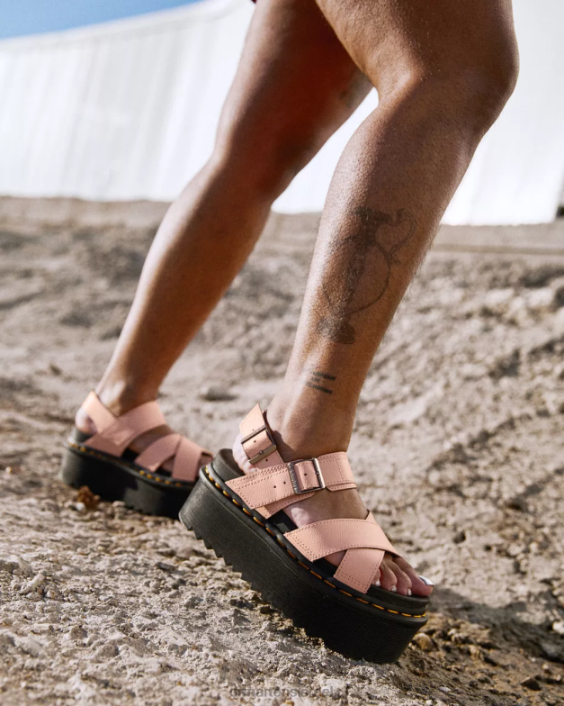 סנדלי פלטפורמה של voss ii אתנה רצועת עור Dr. Martens אפרסק בז' אתנה הַנעָלָה N8BB8262