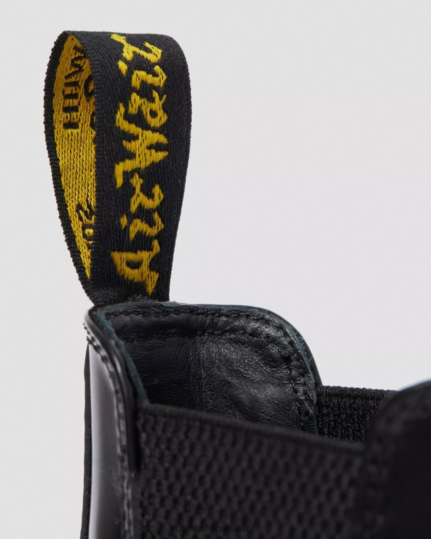 מגפי אבזם מעור חלק של wincox Dr. Martens שחור מלוטש חלק הַנעָלָה N8BB8134