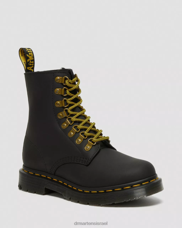 מגפי שרוכים מעור wintergrip 1460 pascal dm Dr. Martens מפלסת שלג שחורה הַנעָלָה N8BB8156