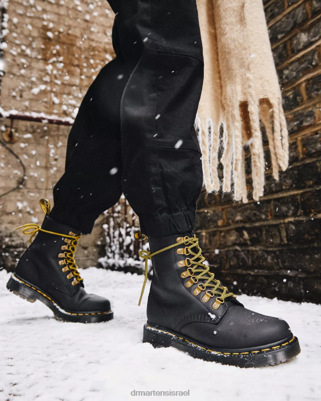 מגפי שרוכים מעור wintergrip 1460 pascal dm Dr. Martens מפלסת שלג שחורה הַנעָלָה N8BB8156