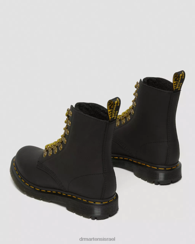 מגפי שרוכים מעור wintergrip 1460 pascal dm Dr. Martens מפלסת שלג שחורה הַנעָלָה N8BB8156