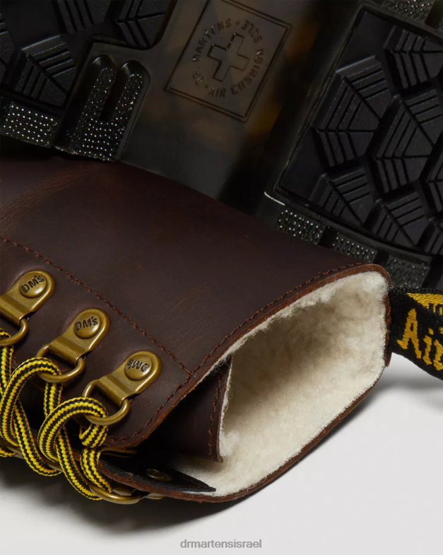 מגפי שרוכים מעור wintergrip 1460 pascal dm Dr. Martens מפלסת שלג חומה הַנעָלָה N8BB8171